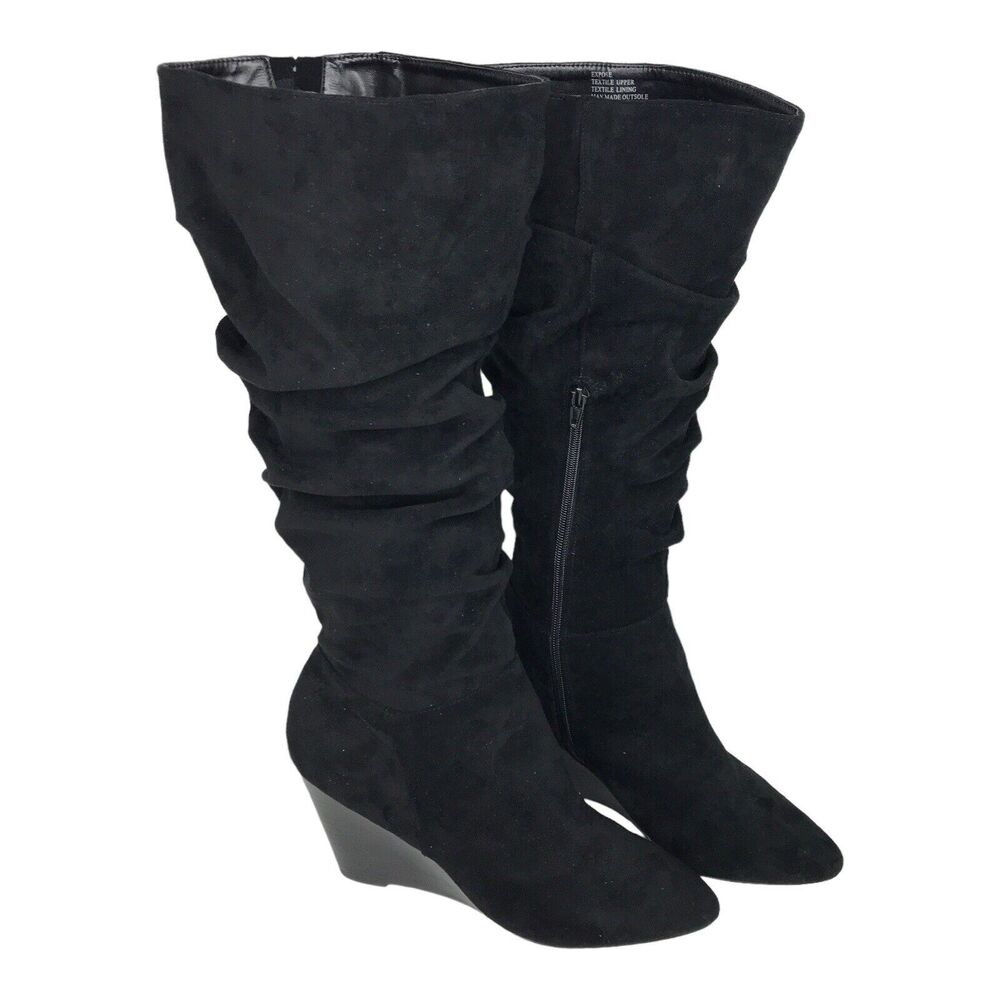 Charles by Charles David Expose Women's Boots Size 11 Black 4" Wedge Heels